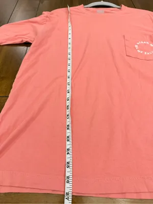 VS PINK The Ocean Made Me Salty Long Sleeve Pocket Campus Tee Salmon Peach M thumbnail 5