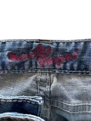 Rock & Roll Cowgirl Y2K Boyfriend Fit Cropped Jeans Blue Size 28 Summer Coastal thumbnail 3