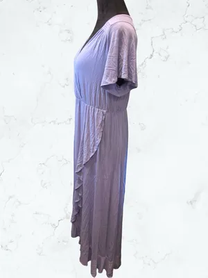ISABEL MATERNITY Ruffle Maxi Dress Romantic Boho Nursing Friendly Lavender‎ M thumbnail 5