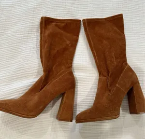Zara corduroy high hills ankle boots 39 thumbnail 1