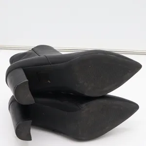 Dream Paris Ankle Boots Women 8 Pointed Toe Block Heel Black Faux Leather Exc thumbnail 9