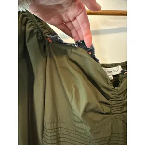 Lug‎ Von Siga Army Green Serena Ruffle Cotton Poplin Midi Dress Size 6 thumbnail 7