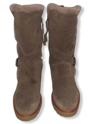 New Sam Edelman Jailyn Taupe Suede Leather Mid Calf Boots Size 6 Chic Preppy thumbnail 1