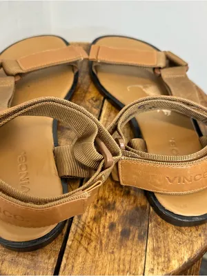 Vince Women's 6.5 Tan Strappy Leather Sport Sandals thumbnail 5