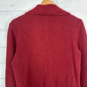 Pendleton Womens S Burgundy Lambs Wool Cardigan Blazer Jacket Classic Tailored thumbnail 5