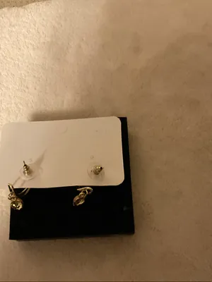 Fashion Jewelry Gold Hoop Earrings with Peach Flower Charms thumbnail 4