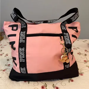 VERY nice Pink Tote Bag with Black Accents. thumbnail 1