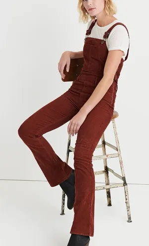 Lucky Brand Cherry Mahogony Bridgette Corduroy Women’s Overalls, Size 2/26 thumbnail 1