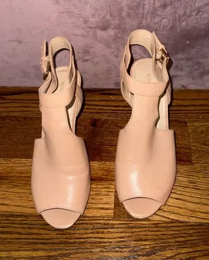 Nine West Blush Open-Toe Slingback Block Heels thumbnail 1