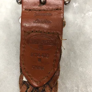Fossil Vintage Genuine Leather braided Belt Silver Medallion Concho Western med. thumbnail 10