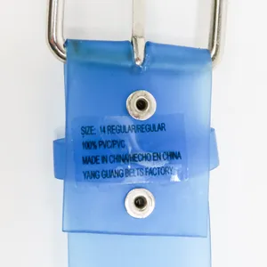 Vintage 90s Blue Floral PVC Plastic Belt thumbnail 9