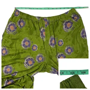 Gudrun Sjoden Green Floral Wide Leg Pants Lagenlook Mori Girl Cottagecore Boho M thumbnail 4
