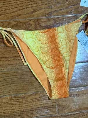 New PacSun Yellow and Orange Snake Print Bikini Small thumbnail 2