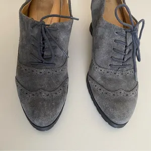 Ellen Tracy Active Gray Tobin Oxford Wedge SZ 8.5 suede booties‎ wingtip thumbnail 3
