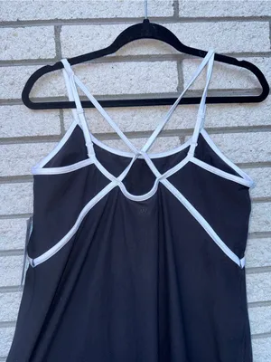 Athletic Works Black & White Strappy Slip Dress - Women thumbnail 6