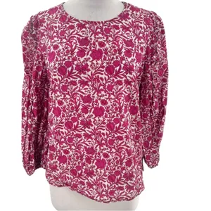 J.‎ Crew Sambourne Liberty Art Sambourne Pink Western Floral Ruffle Blouse Sz S thumbnail 3