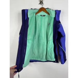 The North Face HyVent Purple Blue Colorblock Fleece Lined Ski Jacket Womens S thumbnail 3