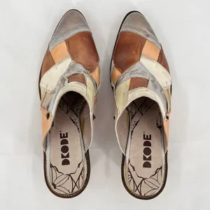 DKODE Jenelle Patchwork Multi Distressed Metallic Leather Mule Clog EU 40 US 9 Brown thumbnail 7