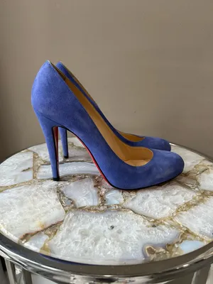 Christian louboutin blue suede heels thumbnail 4