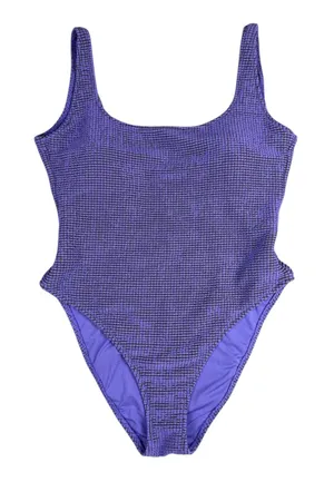 Aerie Lurex Crinkle Babewatch One Piece Swimsuit Purple Size XL thumbnail 1