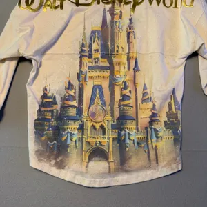 Disney Spirit Jersey 50th Anniversary Castle Top Cream Gold Women XS thumbnail 9