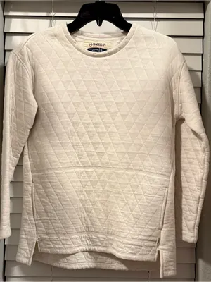 Magellan Outdoors Quilted Crewneck Pullover - Cream thumbnail 1