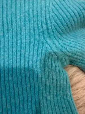 White + Warren Cashmere Turtleneck Sweater Size S Turquoise Ribbed Luxury Knit thumbnail 8