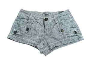 Vintage Express Low Rise Micro Mini Shorts Linen Cotton Y2K Coquette Indie thumbnail 1