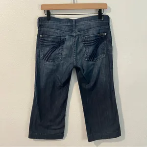 7 For All Mankind Dojo Lightweight Stretch Dark Wash Denim Crop Capri‎ Jean 28 thumbnail 2
