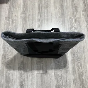 DSW Gray Textured Felt Weekender Tote‎ Travel Bag With Compartment 18x16x7 in thumbnail 7