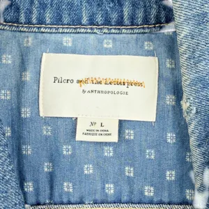 Pilcro & The Letterpress Anthropologie Button Up Denim Jean Jacket LARGE thumbnail 3