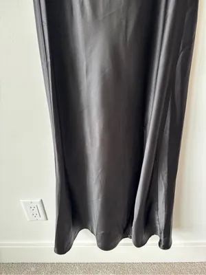 Altar’d State Paityn Strapless Maxi Dress Black Satin Formal Elegant Wedding thumbnail 6