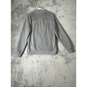Marmot High Pile Sherpa Fleece Bomber Jacket Full Zip Teddy Cozy Heather Gray L thumbnail 3