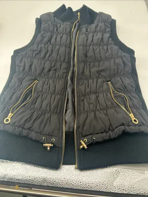Calvin Klein Women’s Black Quilted Puffer Vest with Gold Accents bust bust 32 length 23 thumbnail 13