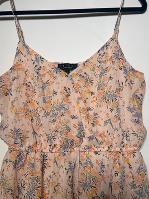 Trixxi Tiered Floral Spaghetti Strap Dress - Peach Floral Large thumbnail 3
