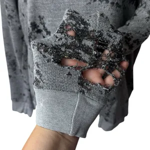 Stateside Grey Distressed Crewneck Grunge Gothic Fairygoth Punk‎ Rock XS thumbnail 5