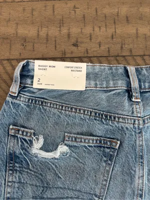American Eagle Outfitters High-Waist Distressed Denim Shorts - Light Blue thumbnail 4