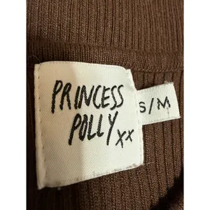 Princess Polly Women's Brown Long Sleeve Ribbed Knit Cutout Sweater Top Size S/M thumbnail 3