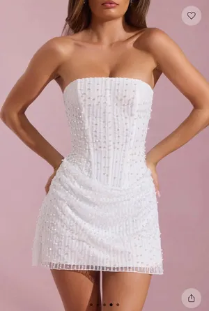 Oh Polly Beaded White Dress thumbnail 2