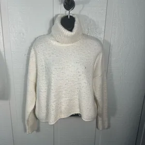 Madewell Sadler Turtleneck Ivory Sweater Size Medium NWOT thumbnail 4