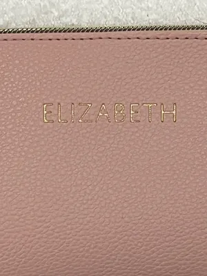 ELIZABETH Personalized Blush Pink Vegan Pebbled Leather NWT Wristlet from Chosen thumbnail 7