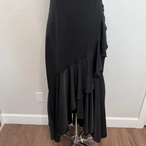 SheIn Elegant Evening 6 Maxi Dress High Low Ruffle Hem Whimsigoth Black Fairy Grunge thumbnail 5
