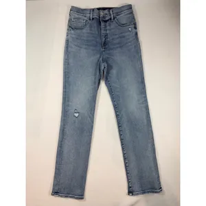 Express Womens 90s Slim Super High Rise 10R Blue Jeans Distressed Denim thumbnail 2