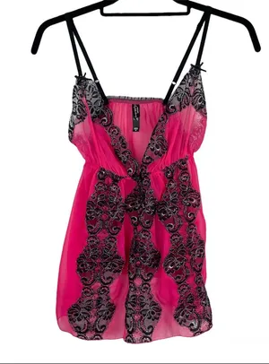 Victoria’s Secret Pink Lace Lingerie Nightie Tank Cami Top Sz Medium thumbnail 1