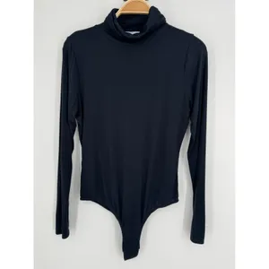 Hill House Luna Bodysuit XL Black Long Sleeve Turtleneck Layering Minimalist thumbnail 2