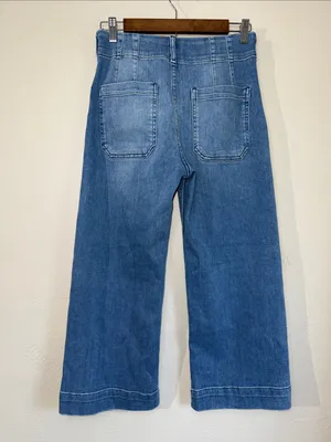 Maeve Anthropologie Colette High Rise Wide Leg Cropped Jeans 27P thumbnail 2