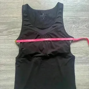 Athleta Black Gold Print Tank Shelf Bra Active Yoga Pilates Workout Gym Size S thumbnail 7