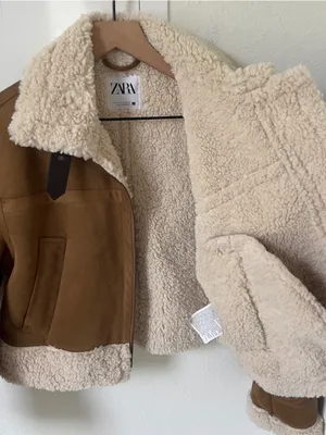 Zara Double Faced Jacket with Central Zip in Brown thumbnail 6