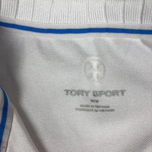 Tory Sport Polo Shirt Womens Medium White Sleeveless Striped Collar Athletic thumbnail 3