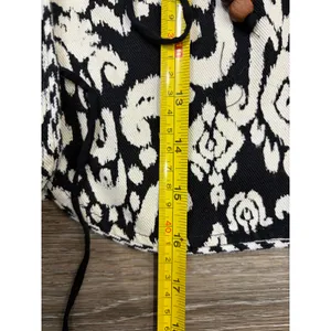 Zara Black White Boho Vest Small Ikat Pattern Tie Waist Statement Layer Festival thumbnail 5